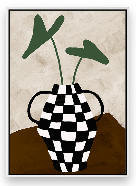 Black and White Checker Vase